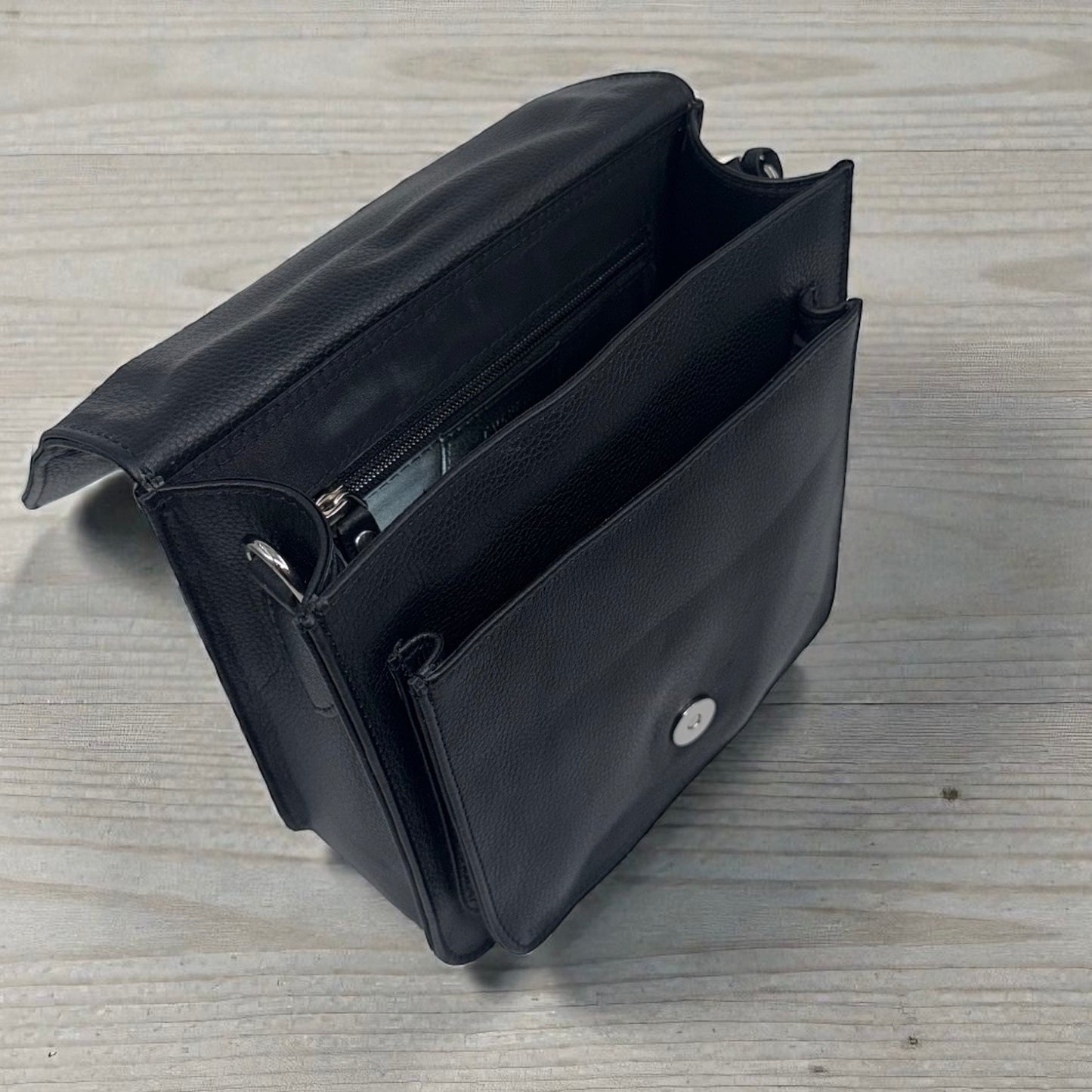 Leather Shoulder Bag Black