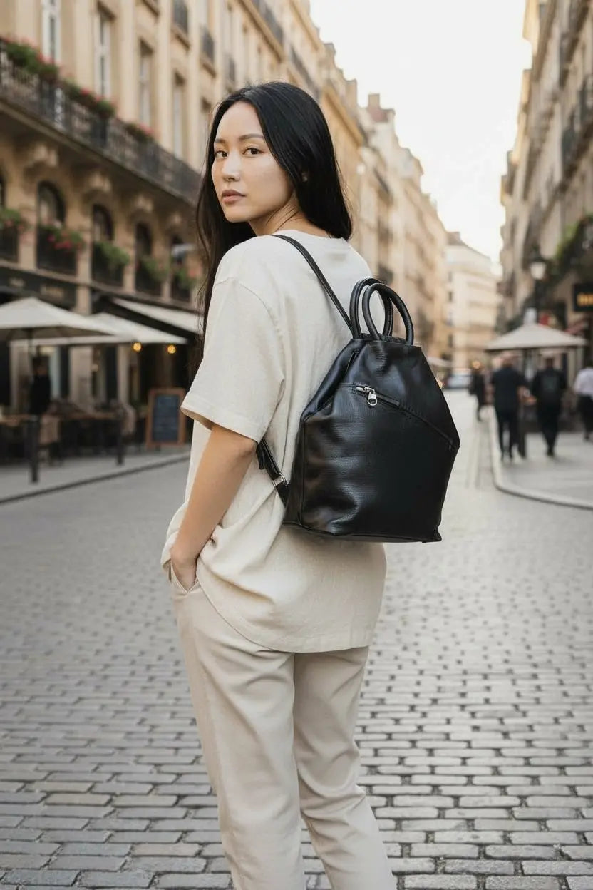 Leather Backpack Bag Black Leather Box Leather