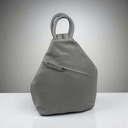 Leather Backpack Bag Grey Leather Box Leather