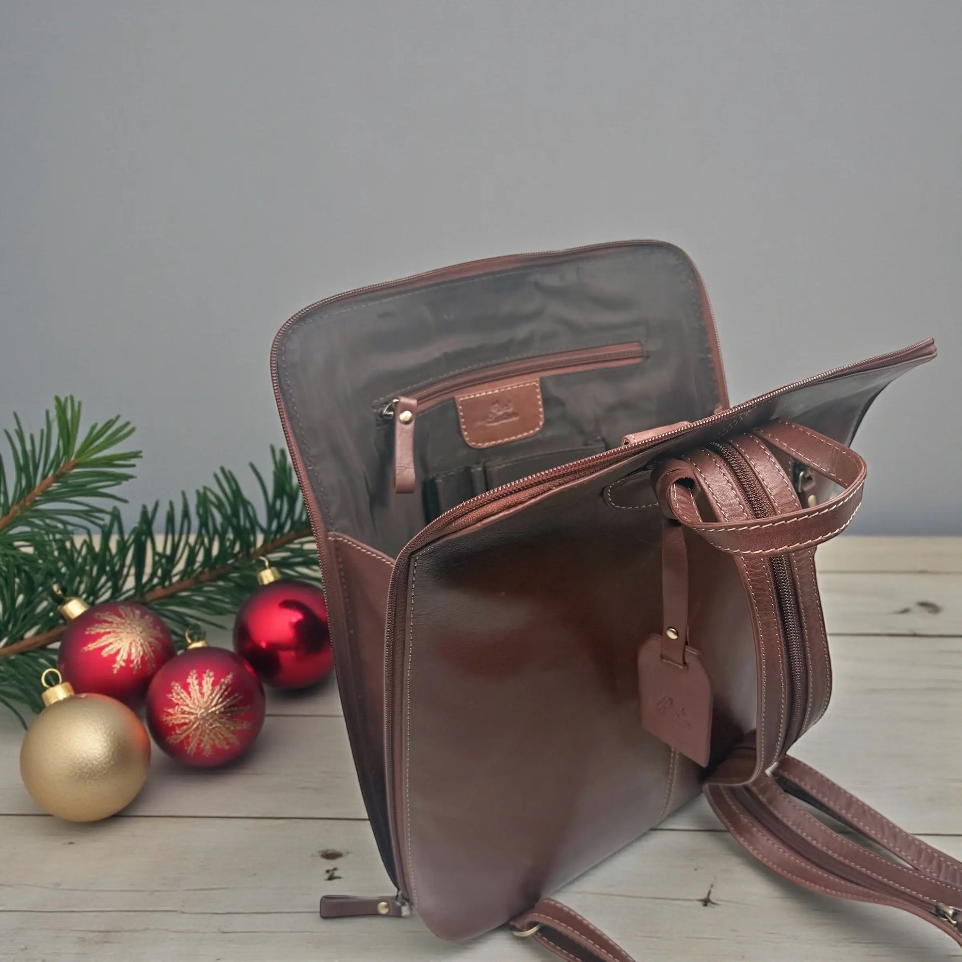 Leather Backpack Bag Tan Leather Box Leather