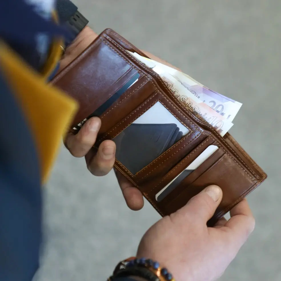 Classic Wallet Tri- Fold Black Leather My Store