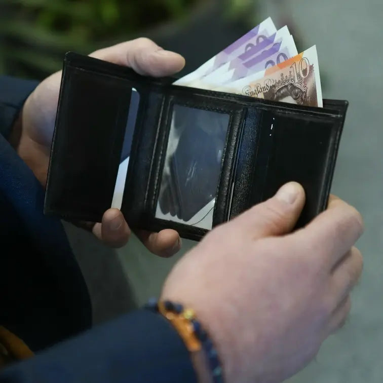 Classic Wallet Tri- Fold Black Leather My Store