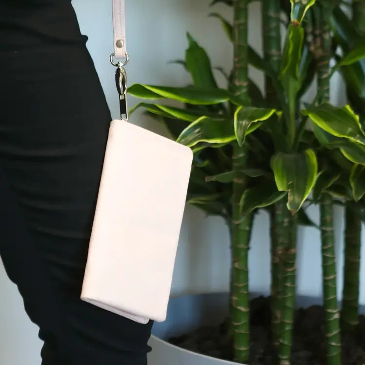 Crossover Purse with Hand Strap Black Leather My Store