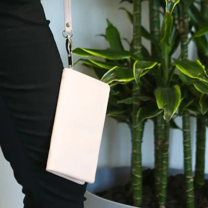 Crossover Purse with Hand Strap Black Leather My Store