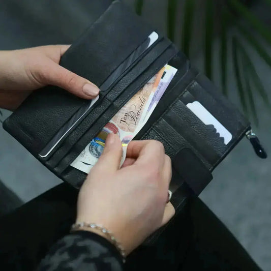 Super Soft Tab Close Purse Black Leather My Store