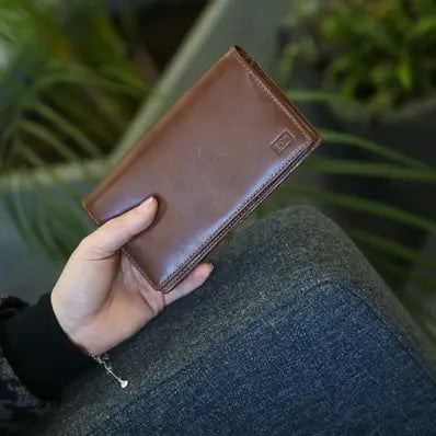 Full Fold Close Purse Tan Leather My Store