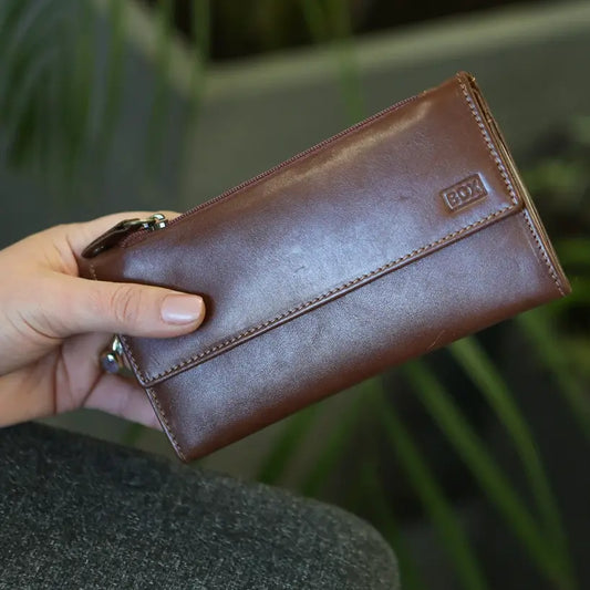 Half Fold Close Purse Black Leather My Store