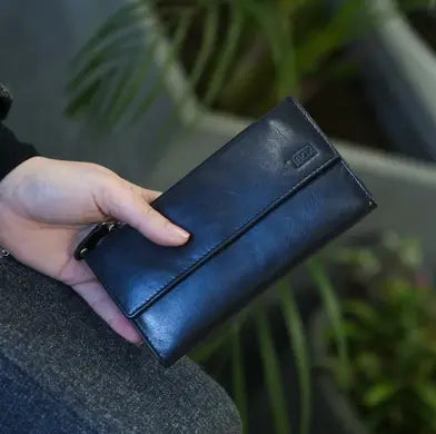 Half Fold Close Purse Black Leather My Store