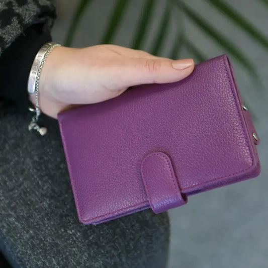 Large Tab Close Purse Wallet Bi-Fold Black Leather My Store