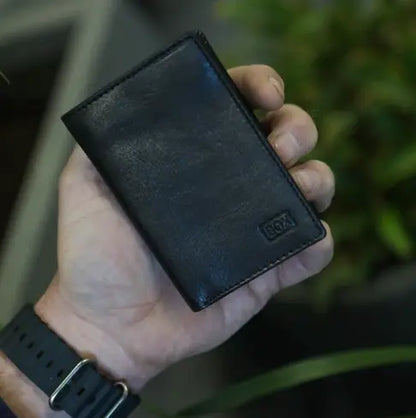 Slim Wallet Bi- Fold Black Leather My Store